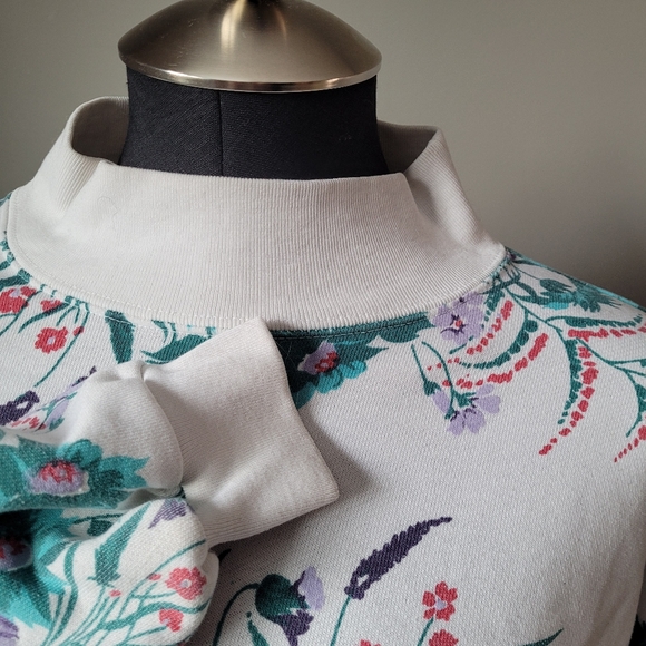 80s floral mock neck sweater - Picture 7 of 7